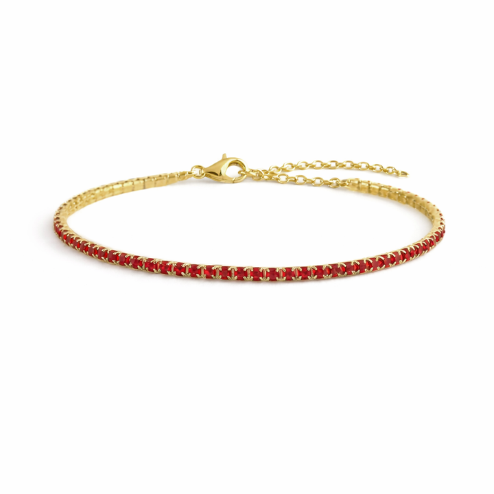 Sakura Ruby Tennis Bracelet in sterling silver, 14K gold and 18K gold by SURI