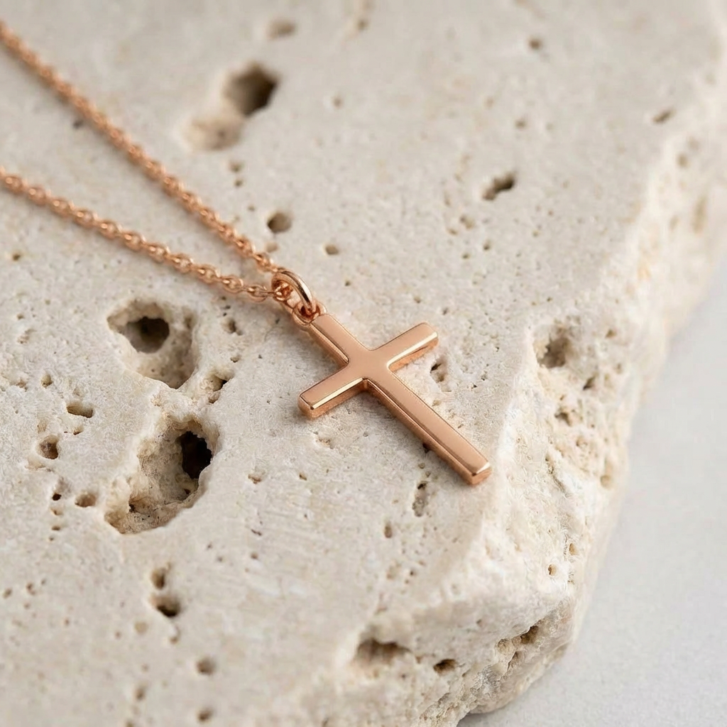 Celeste Cross Necklace clasp detail by SURI