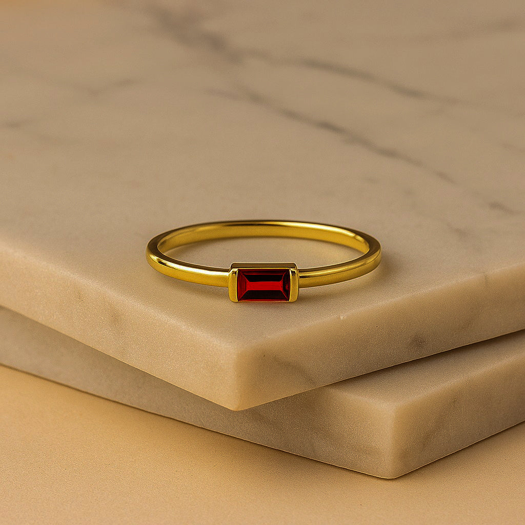 Baguette Birthstone Ring