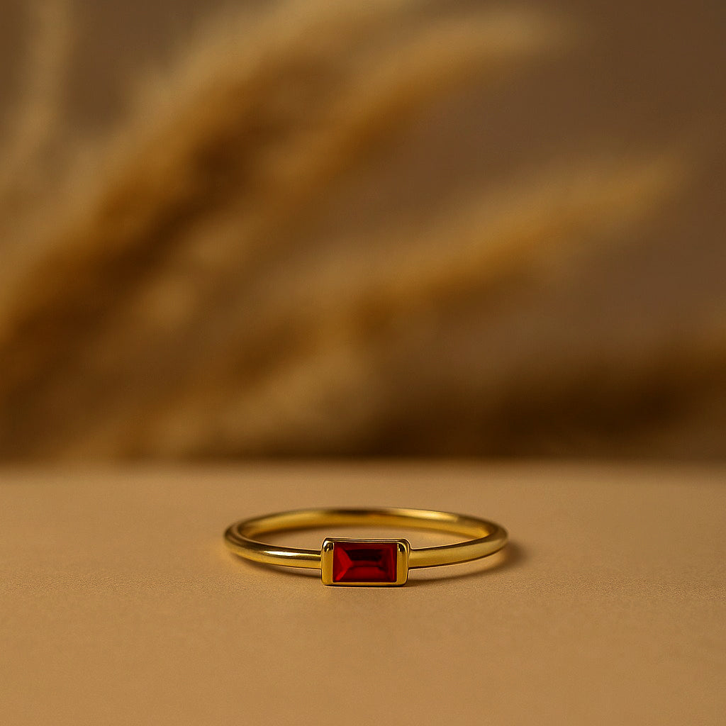 Baguette Birthstone Ring