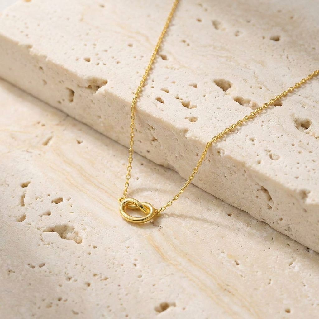 Sarang Knot Necklace close-up detail by SURI