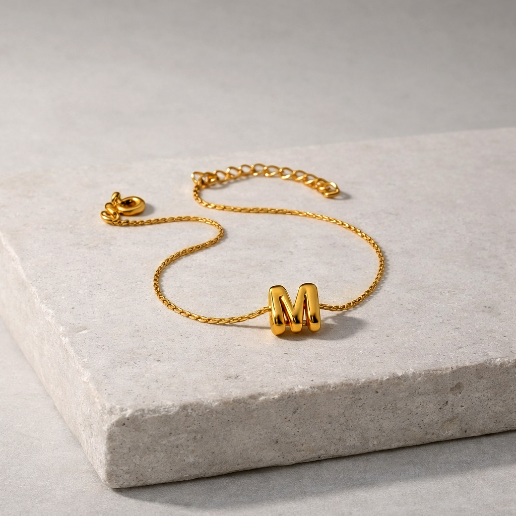 Bubble Initial Bracelet