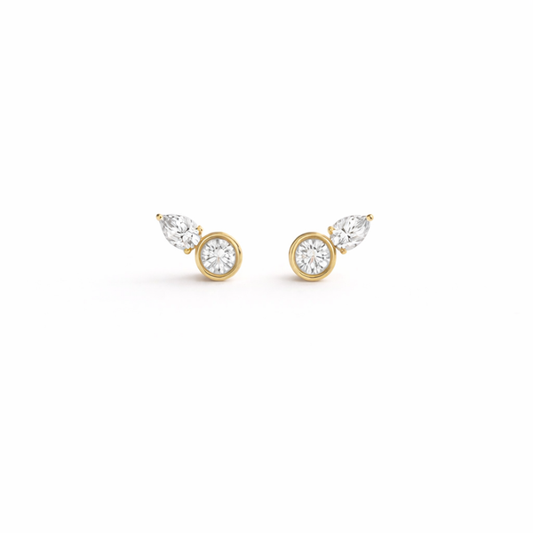 Coria Bezel Stud Earrings