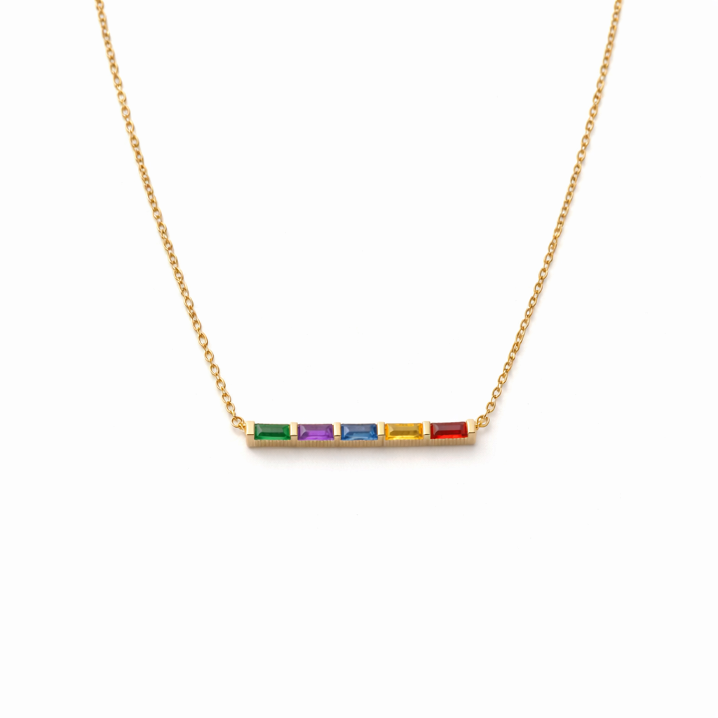 Elise Baguette Birthstone Necklace