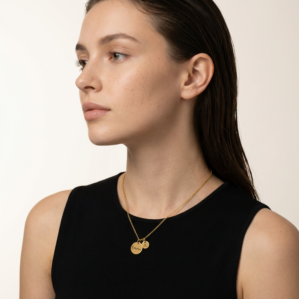 Elia Engravable Disc Necklace