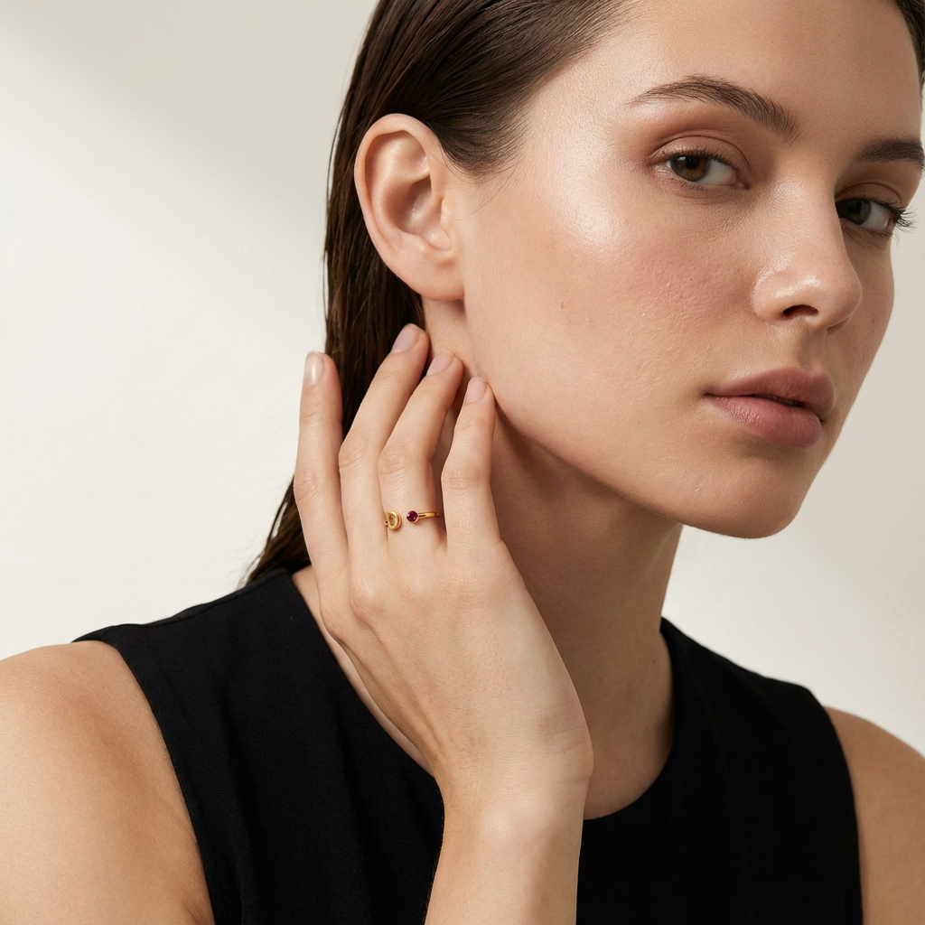 Initial Birthstone Ring