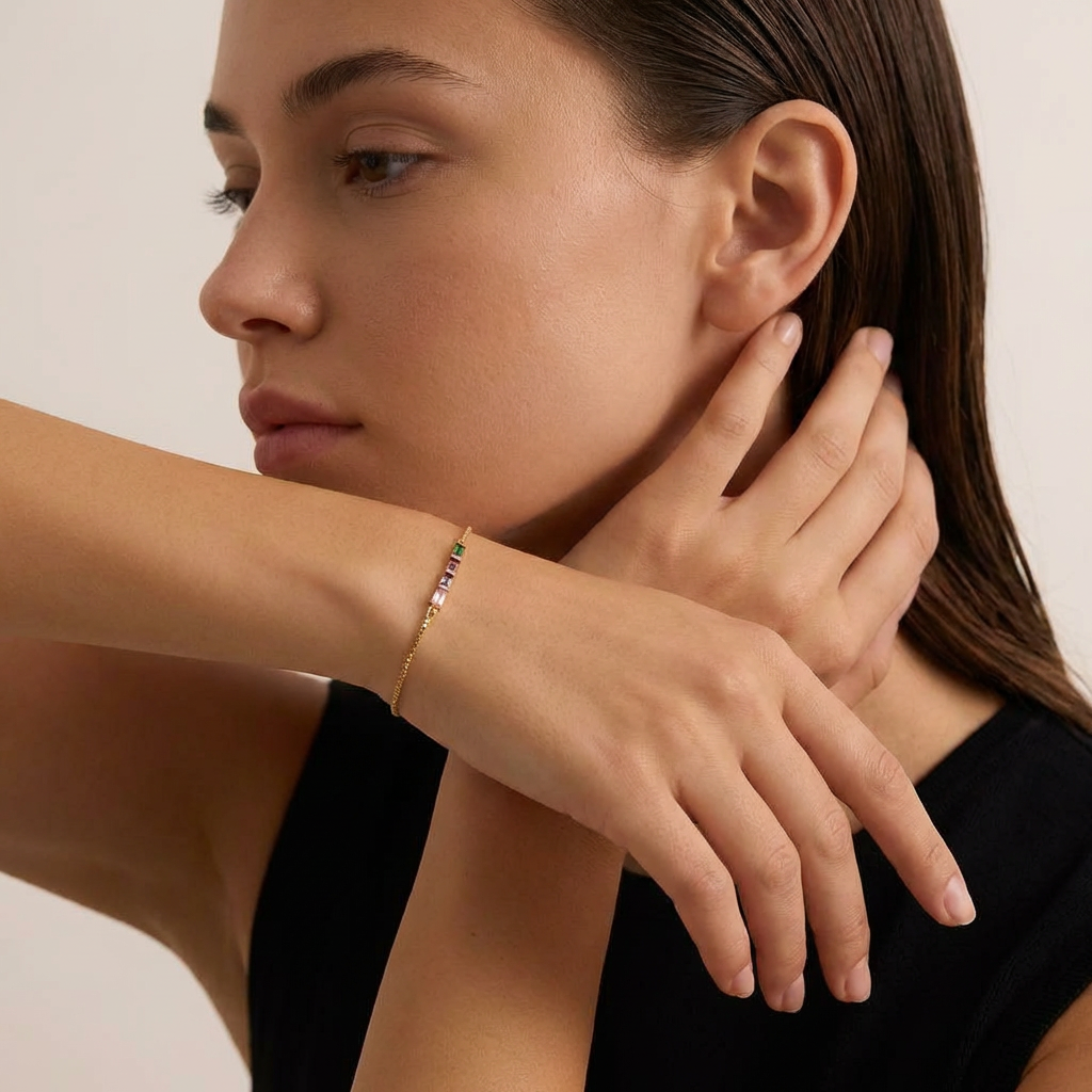 Elise Baguette Birthstone Bracelet