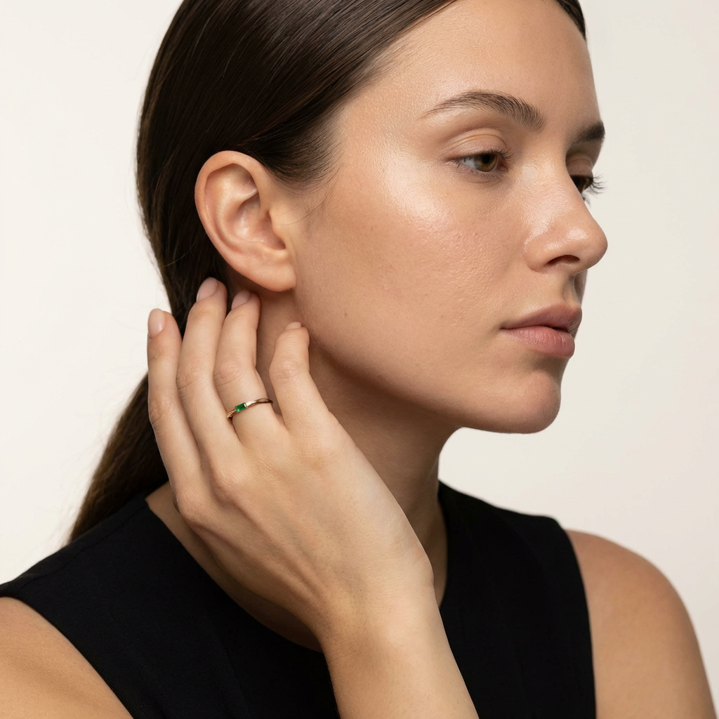 Mori Baguette Jade Ring
