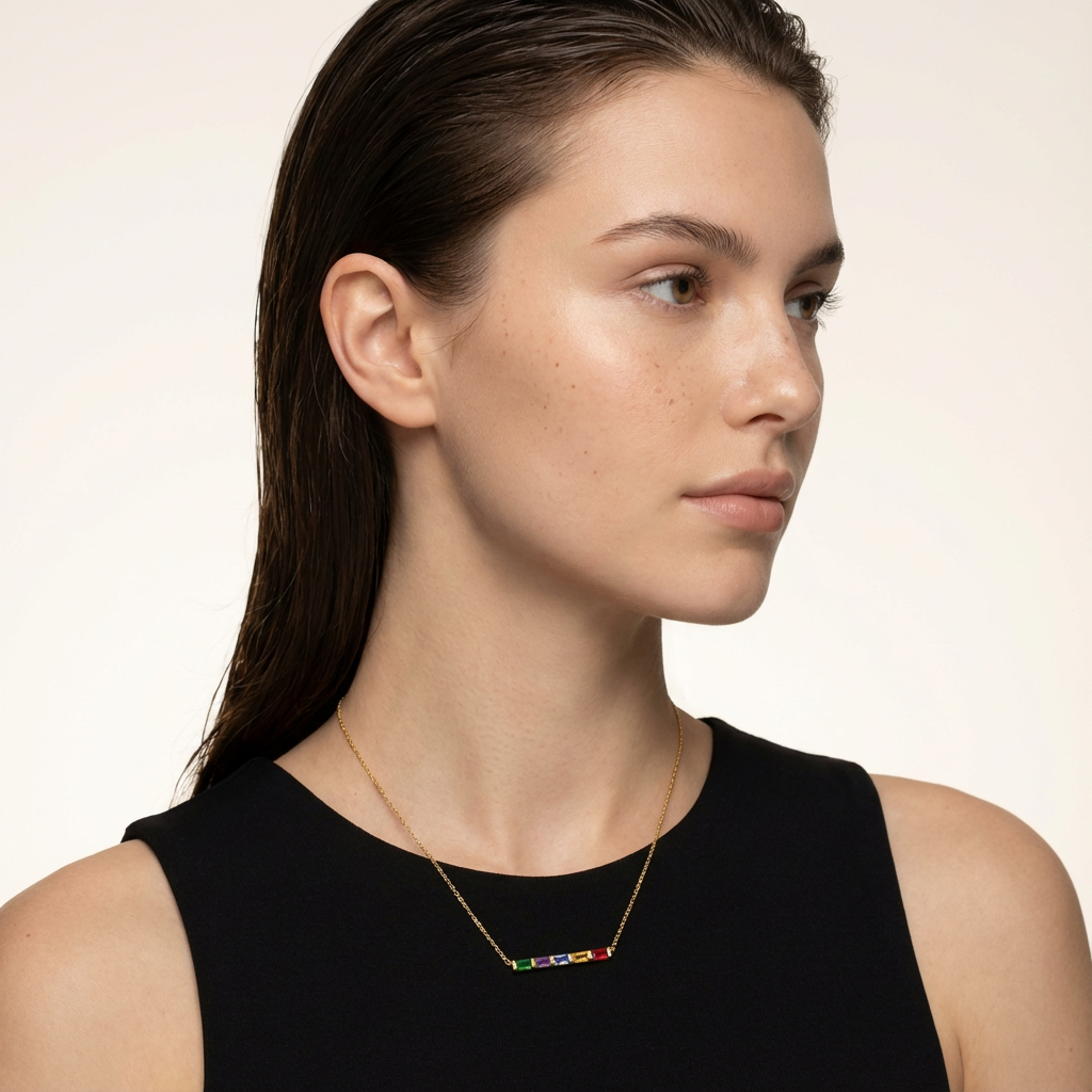 Elise Baguette Birthstone Necklace