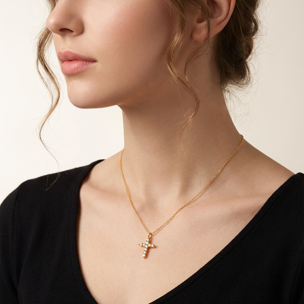 Paved Cross Pendant