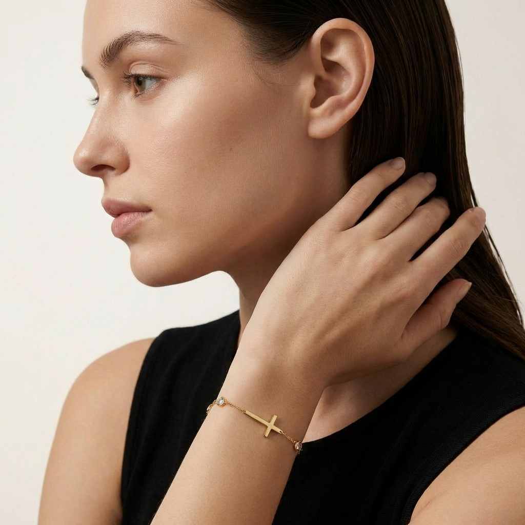Lucia Cross Diamond Bracelet