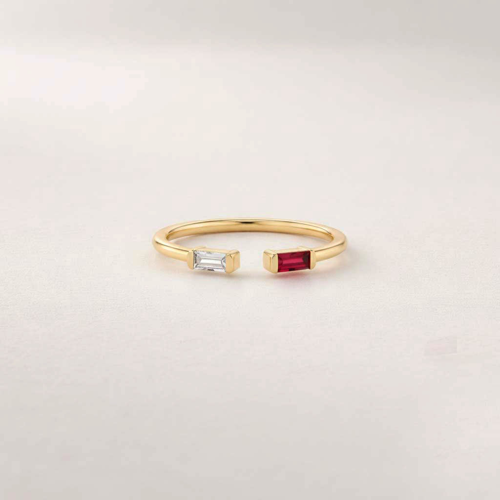 Double Birthstone Ring