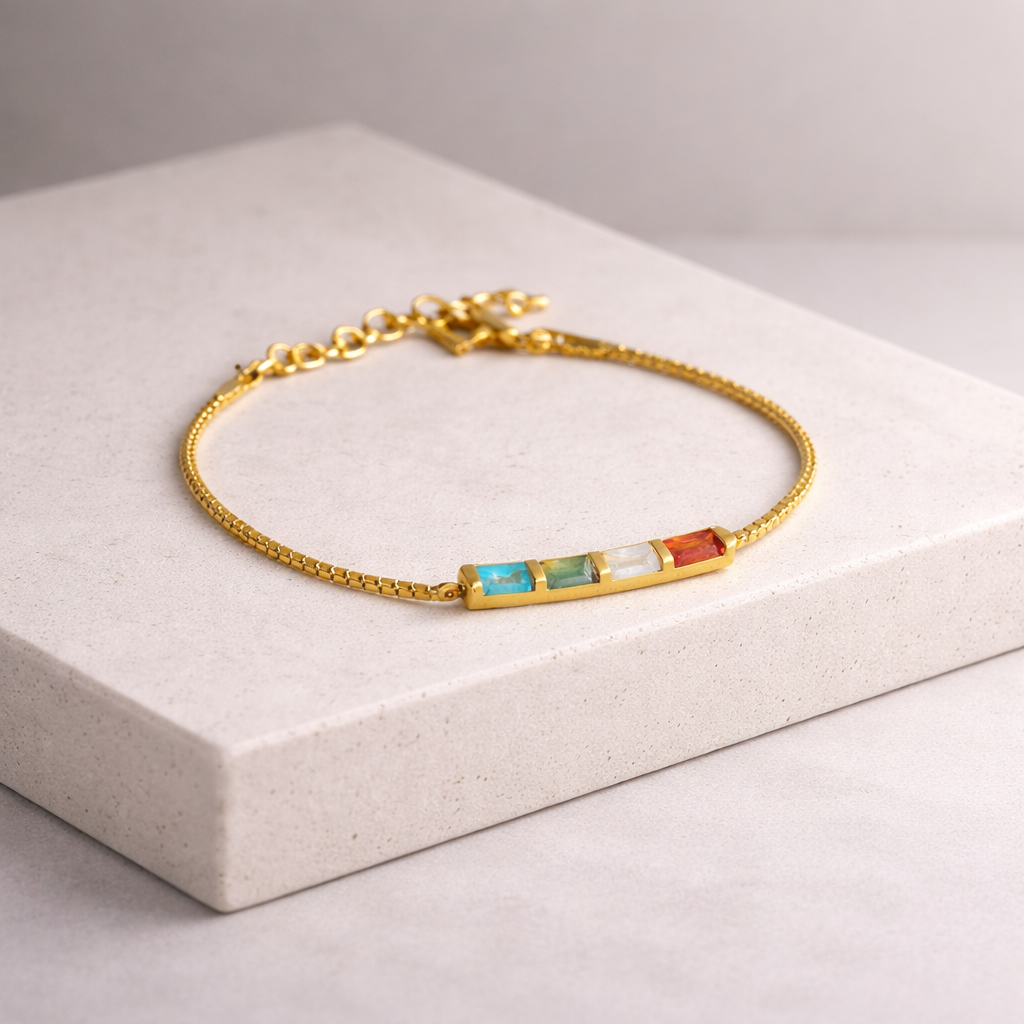 Baguette Birthstone Bracelet