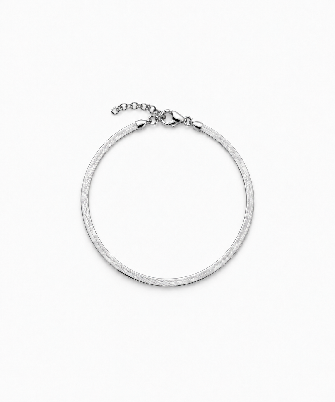 Madison Herringbone Bracelet — Silver on white background