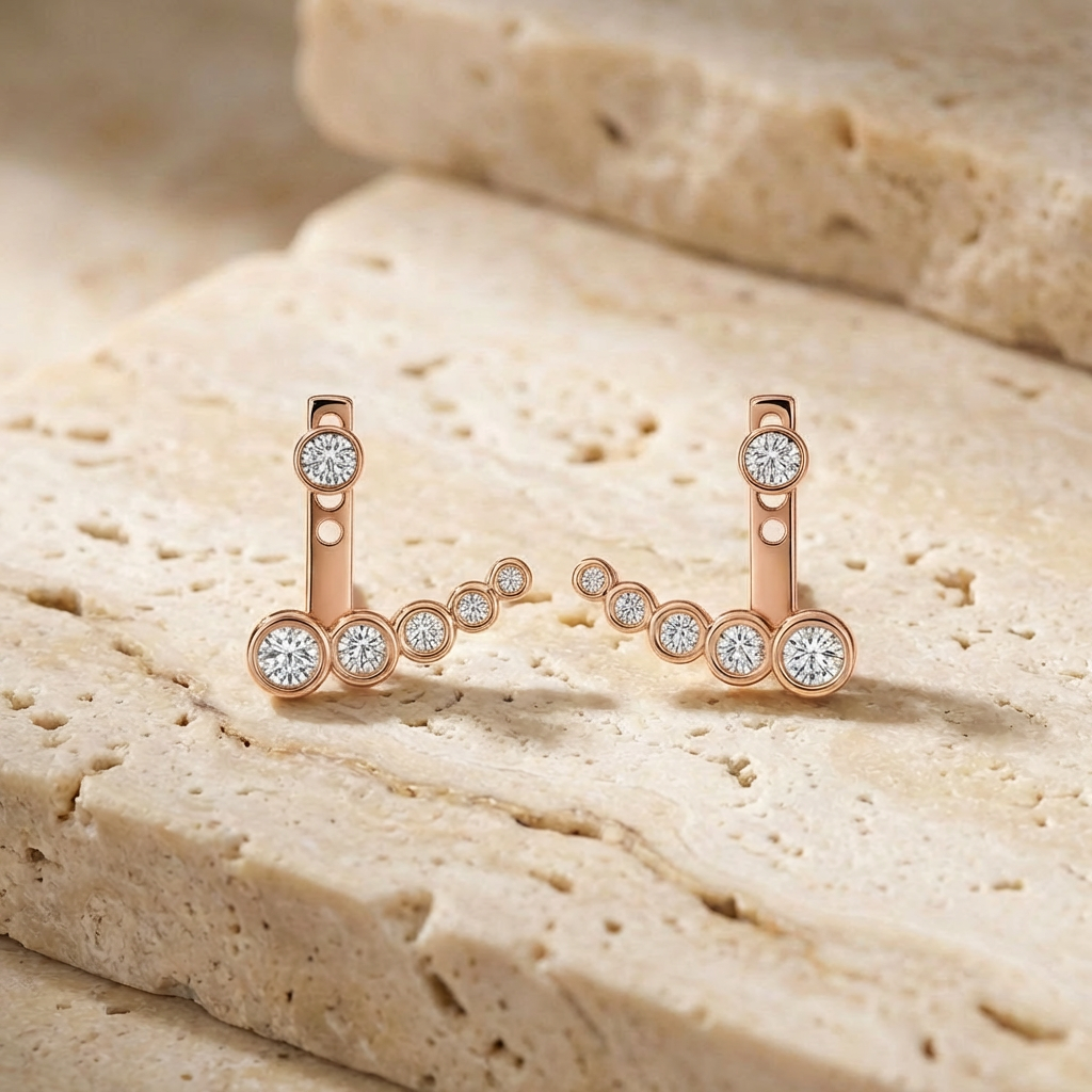 Aika Bezel Climber Earrings profile detail by SURI