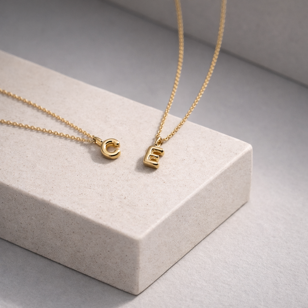 Bubble Initial Necklace