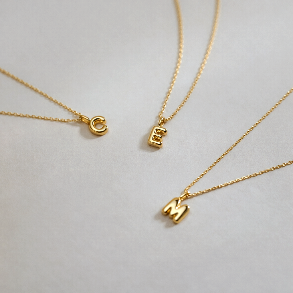 Bubble Initial Necklace