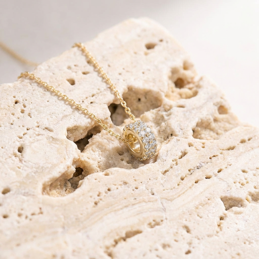Umi Pave Rondelle Necklace additional detail 13 by SURI