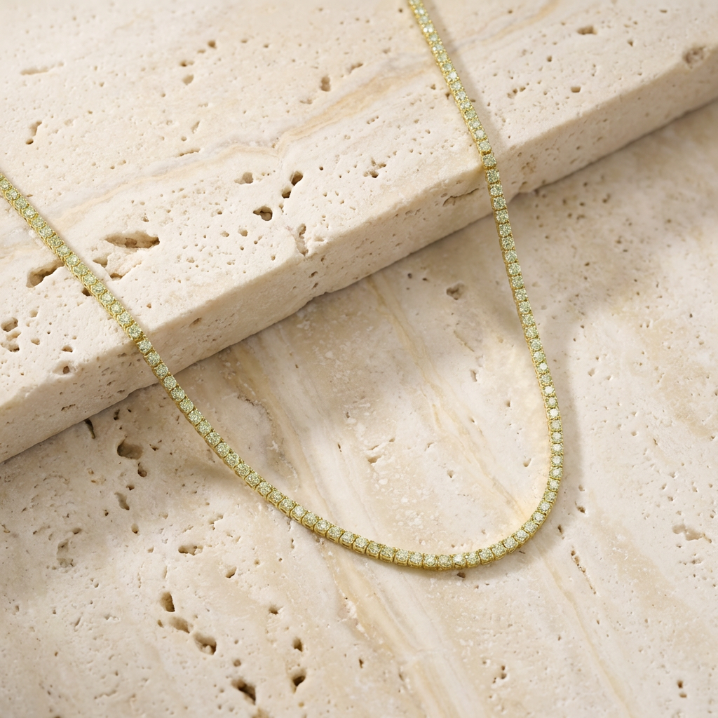 Midori Peridot Tennis Necklace finish detail by SURI