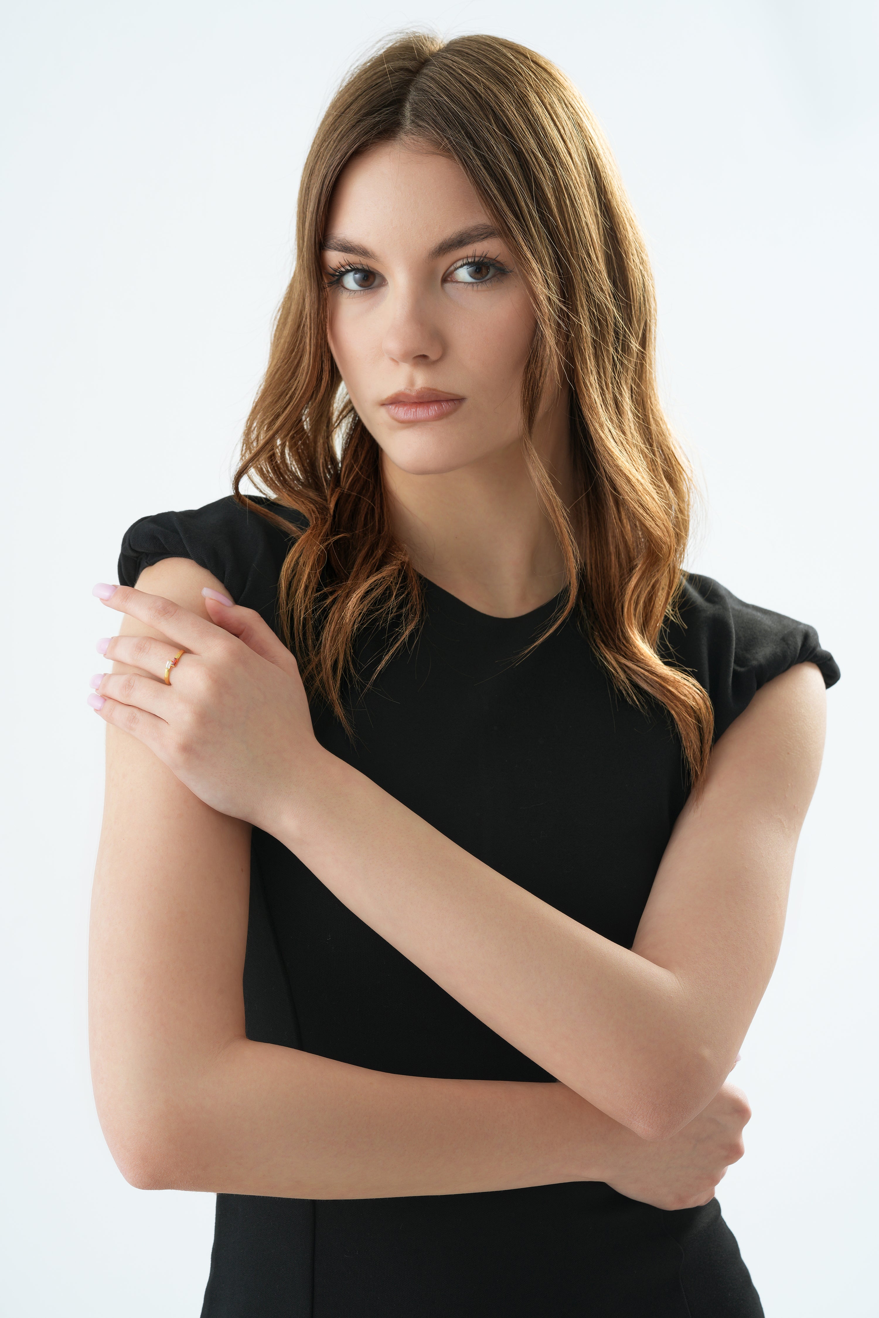 Alaia Baguette Birthstone Ring on-model styling by SURI