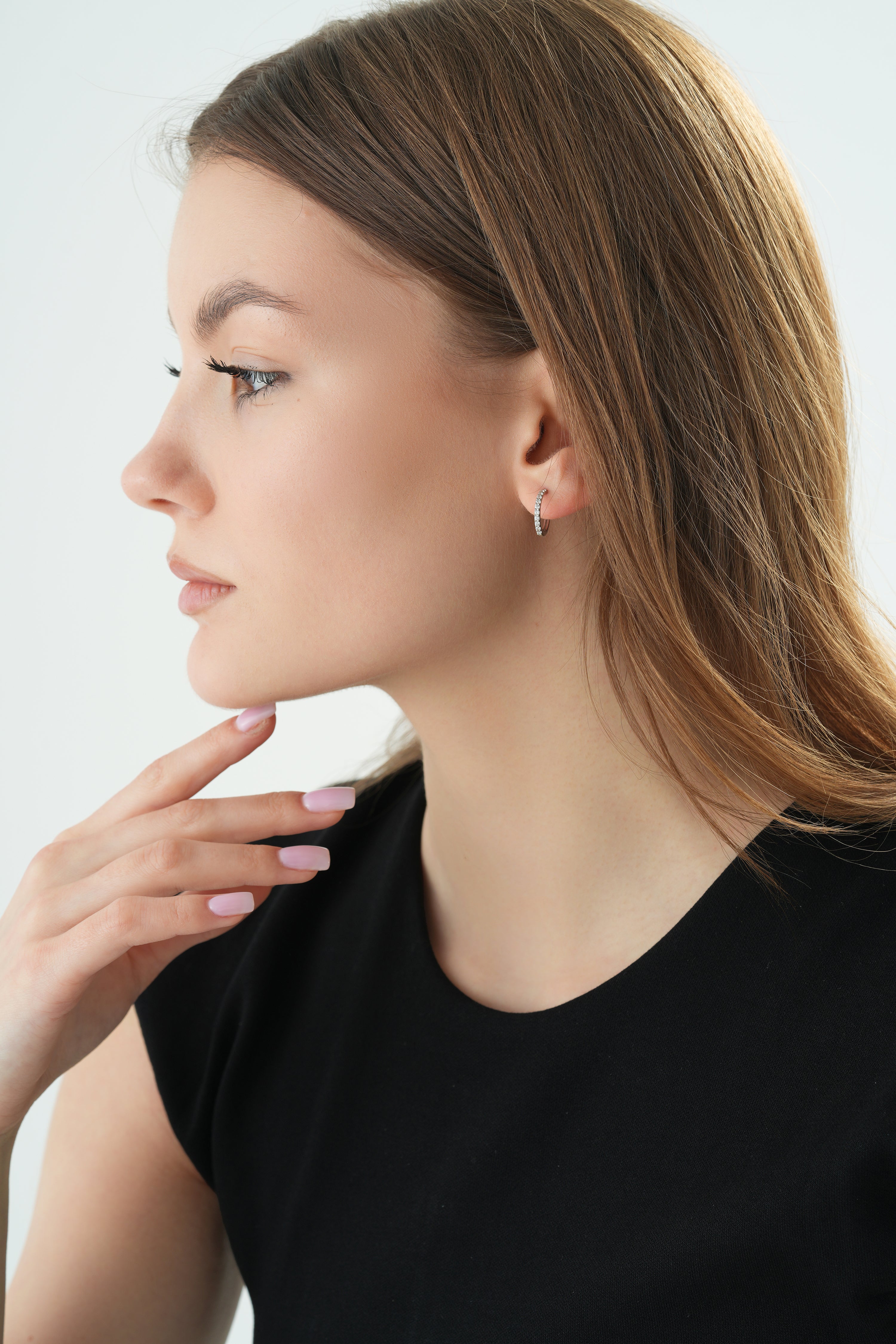 Mallorca Pave Hoop Earrings jewelry detail by SURI