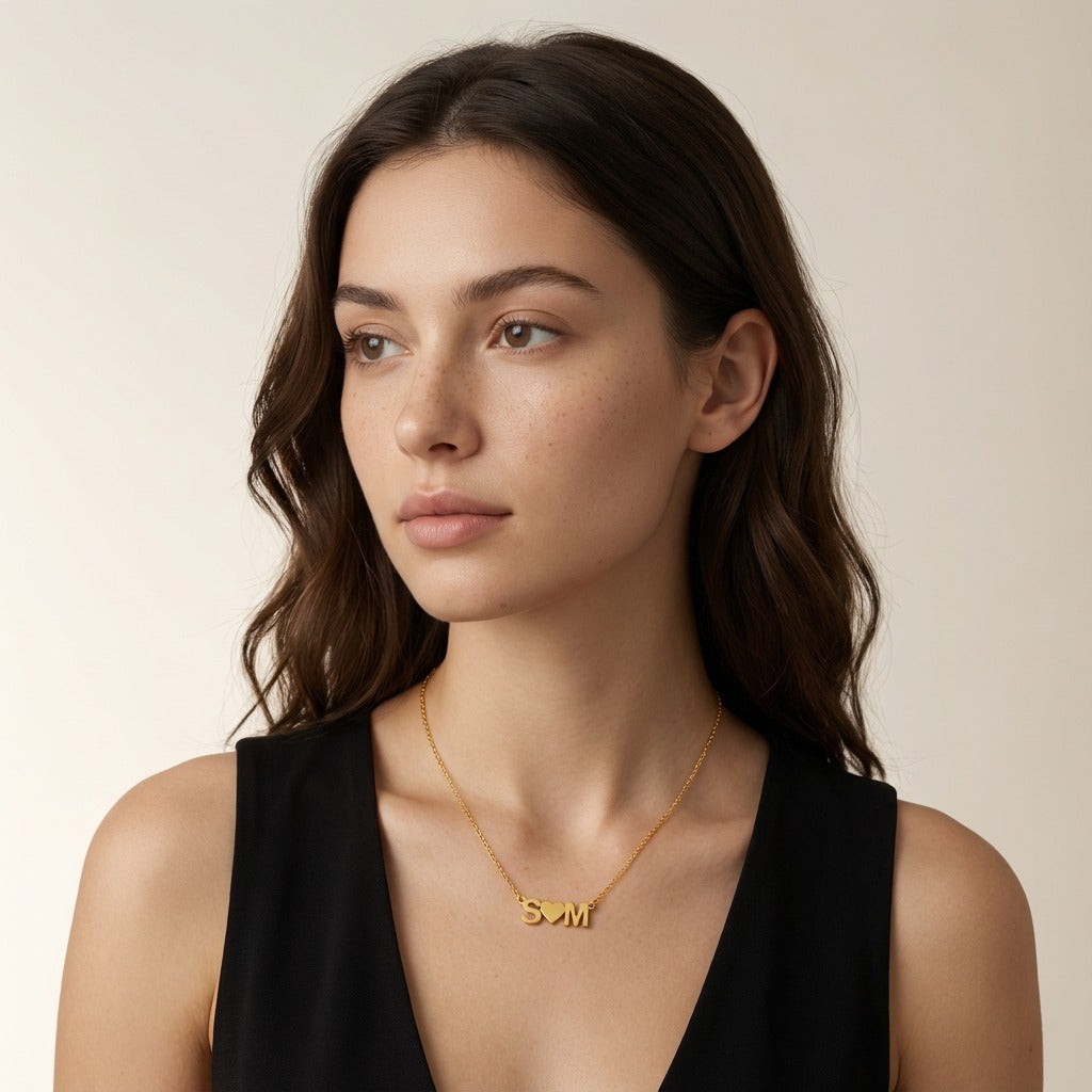 Couple Initial Necklace