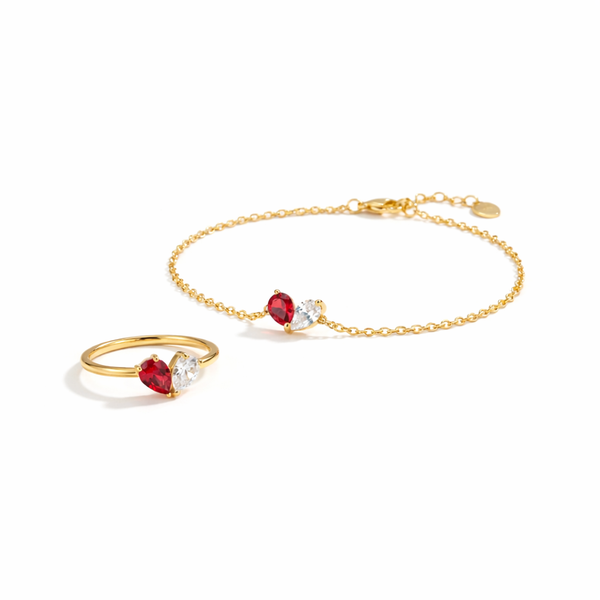 Mila Heart Birthstone Duo Set