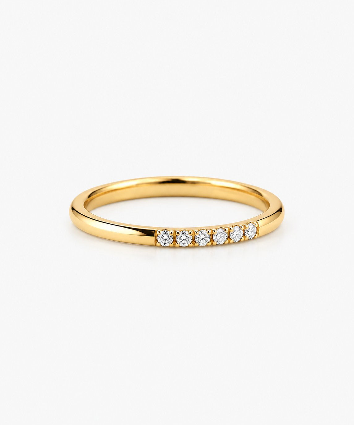 Alina Stacking Ring — Yellow Gold on white background