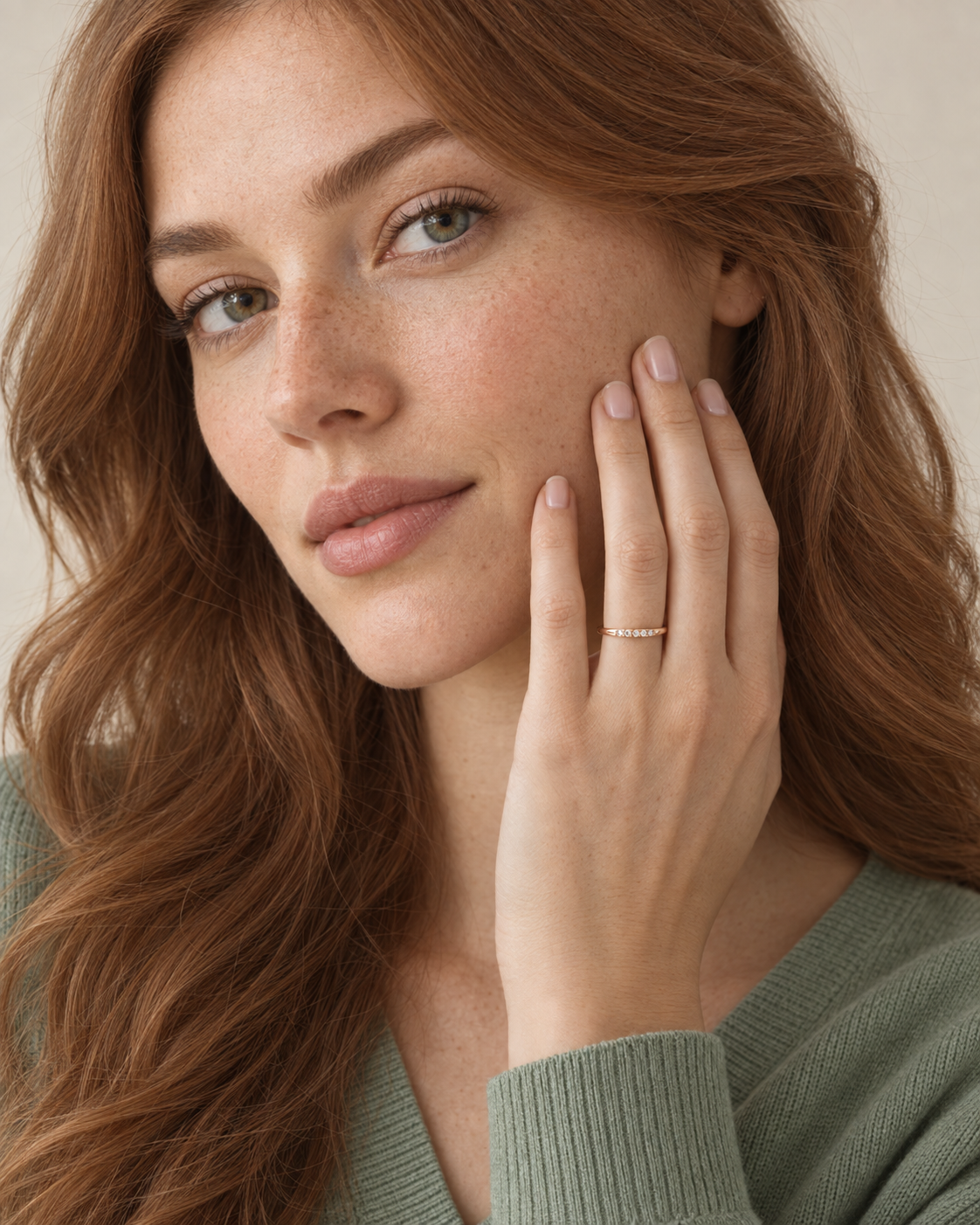 Alina Stacking Ring — rose gold model