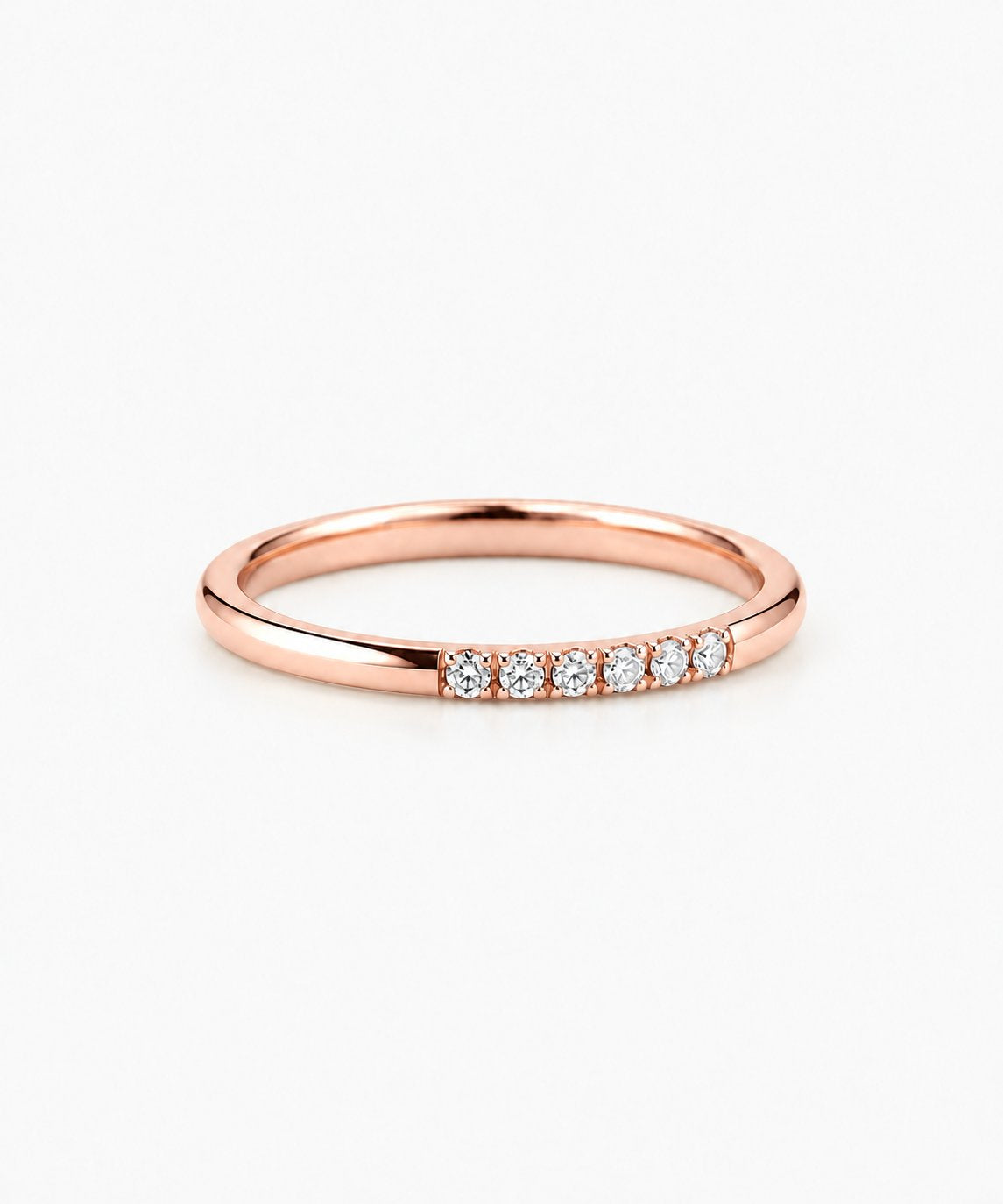 Alina Stacking Ring — Rose Gold on white background