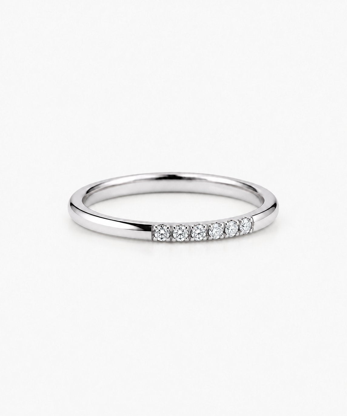 Alina Stacking Ring — Silver on white background