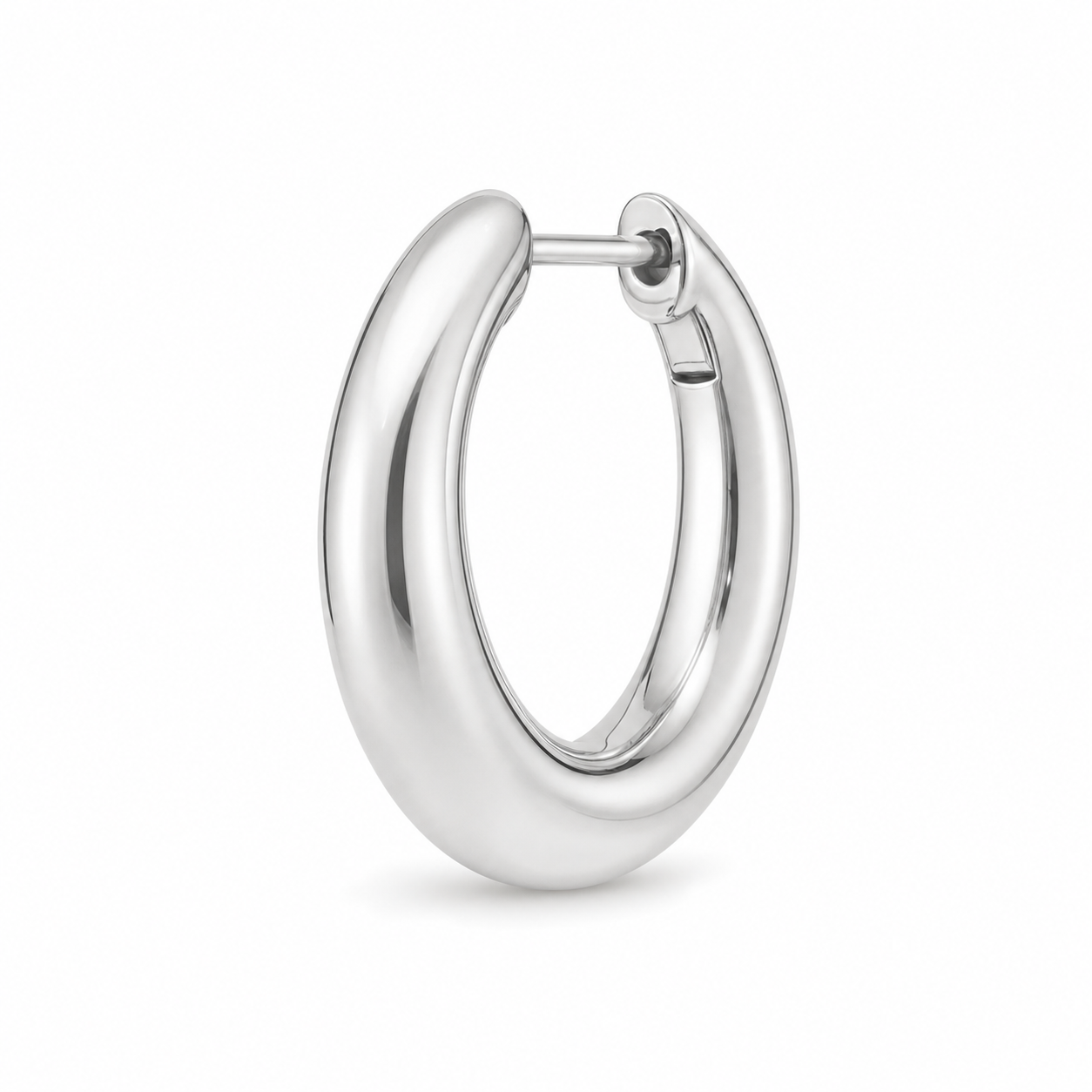 Parma Domed Hoop Earrings product silver by SURI