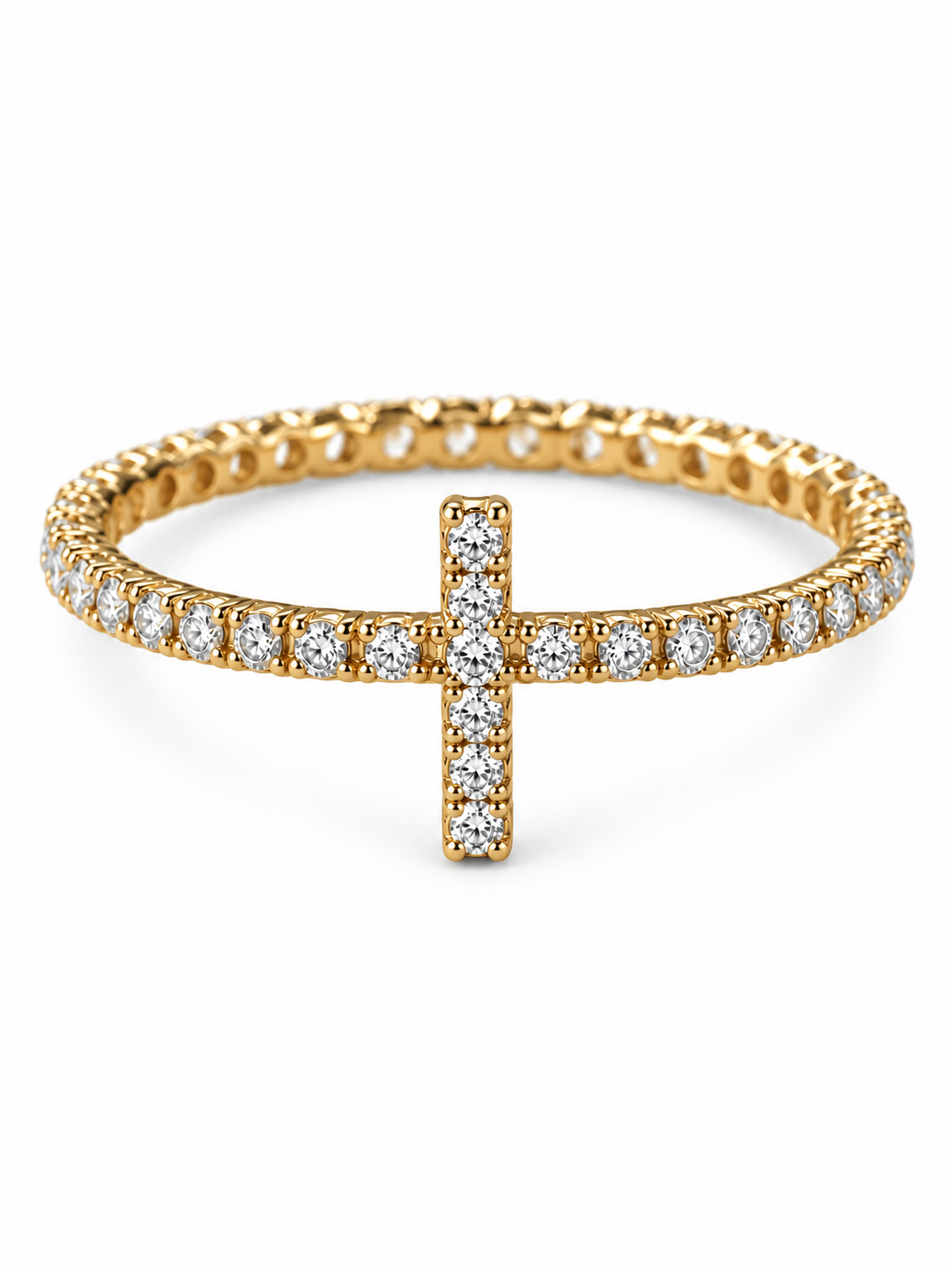 Aurelia Cross Tennis Ring yellow gold product