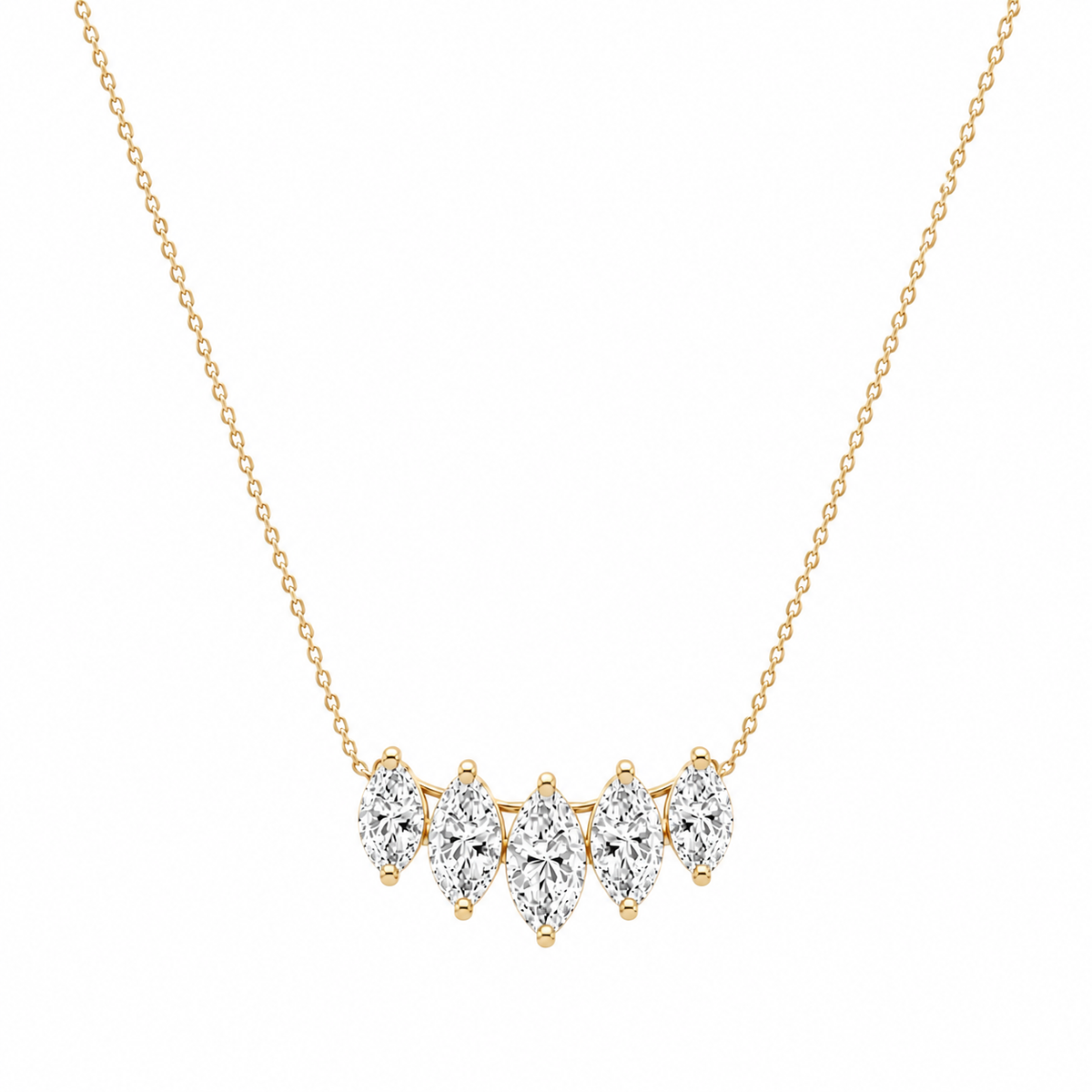 Aurora Marquise Pendant Necklace in gold on white background