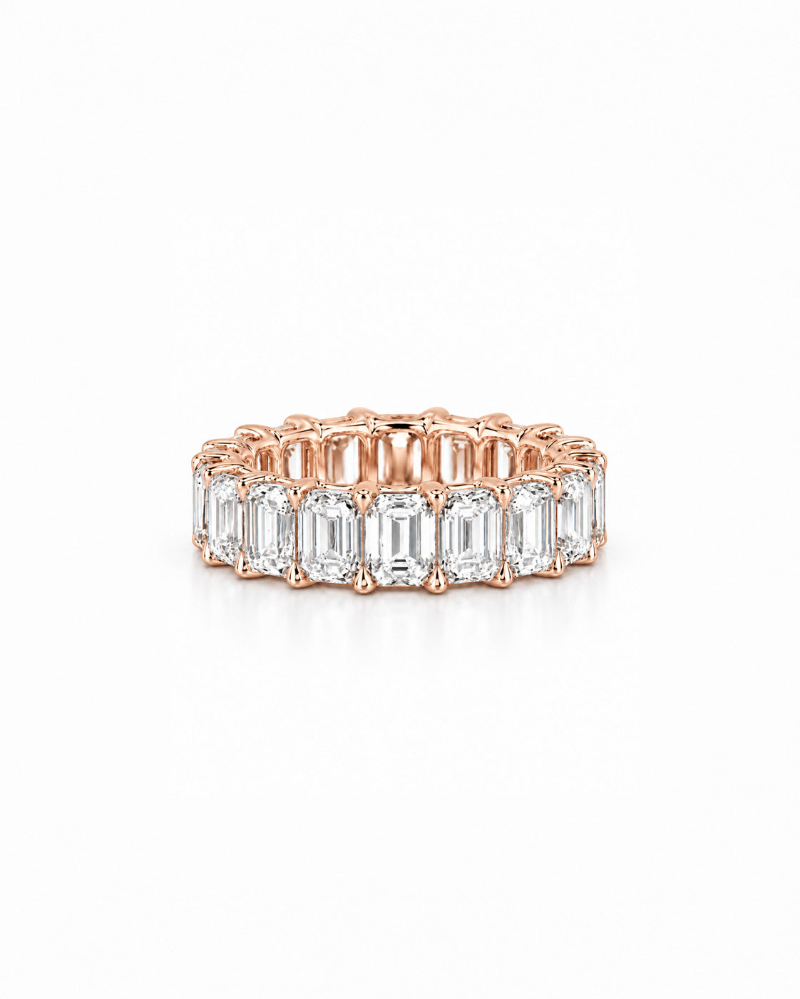 Aveline Emerald-Cut Eternity Ring — rose gold