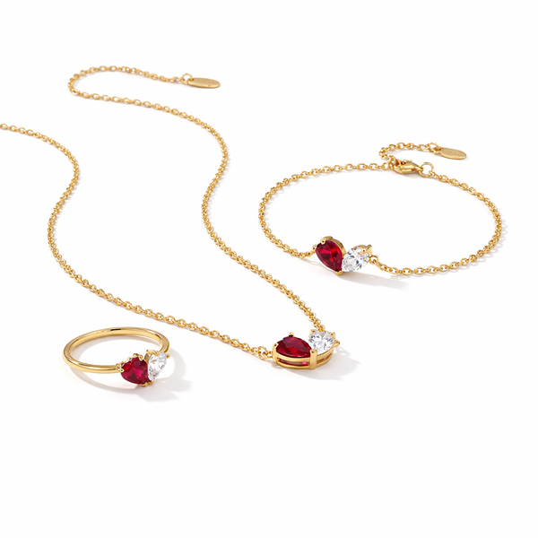 Mila Heart Birthstone Trio Set