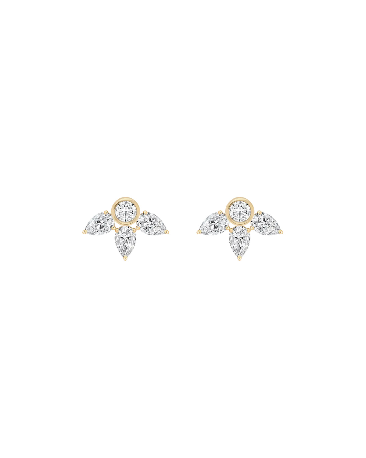 Camille Pear-Cut Stud Earrings in gold, white-background product view