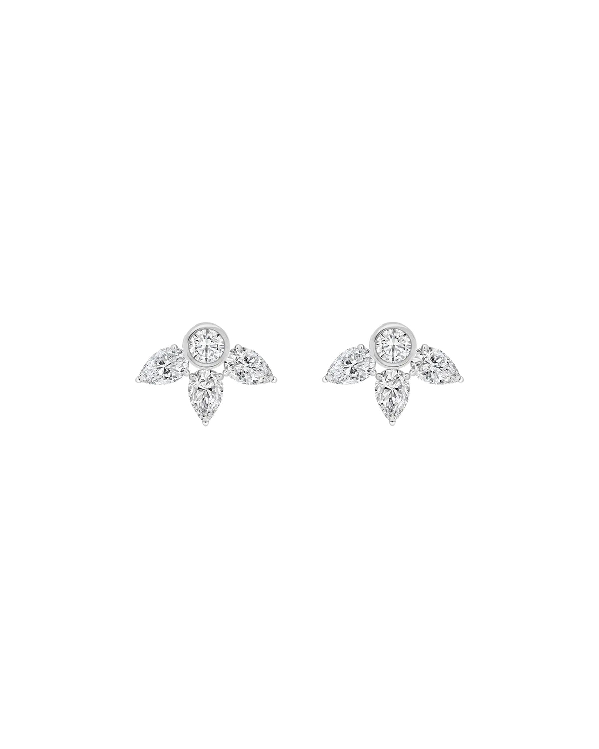 Camille Pear-Cut Stud Earrings in silver, white-background product view
