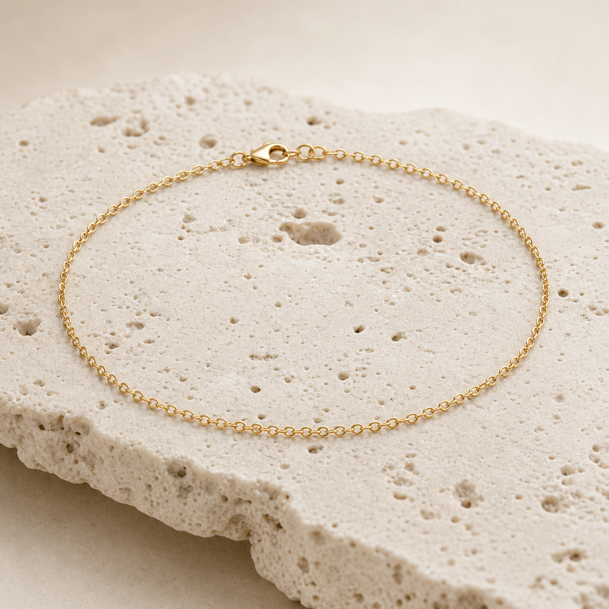 Capri Chain Anklet stone detail 01 by SURI