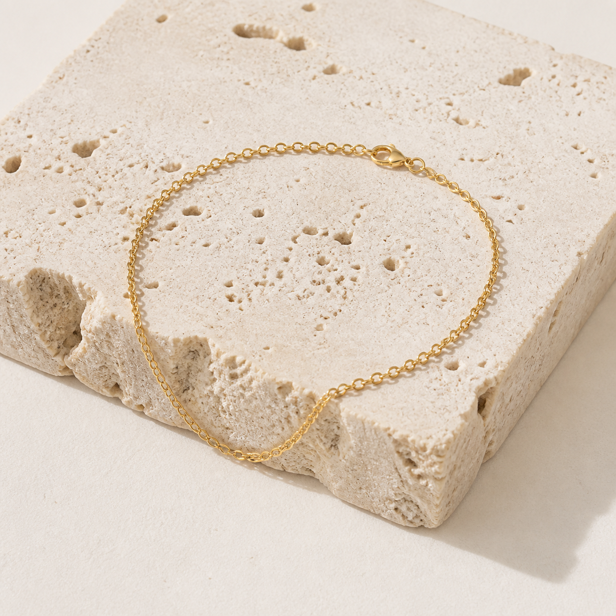 Capri Chain Anklet stone detail 02 by SURI