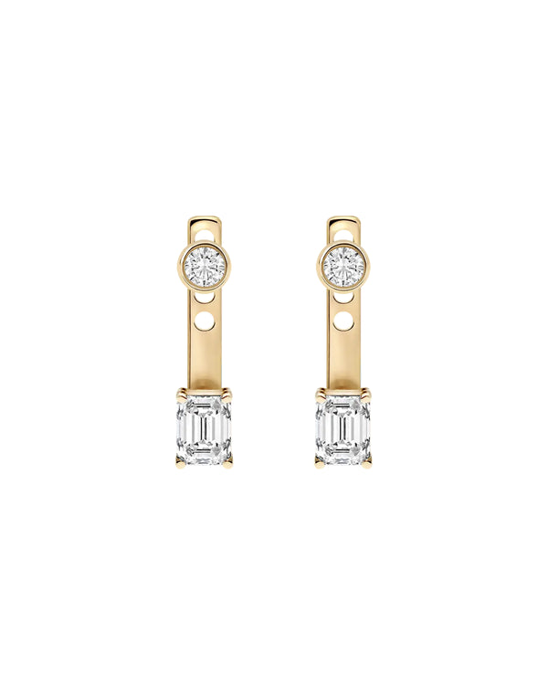 Clara Emerald-Cut Jacket Earrings