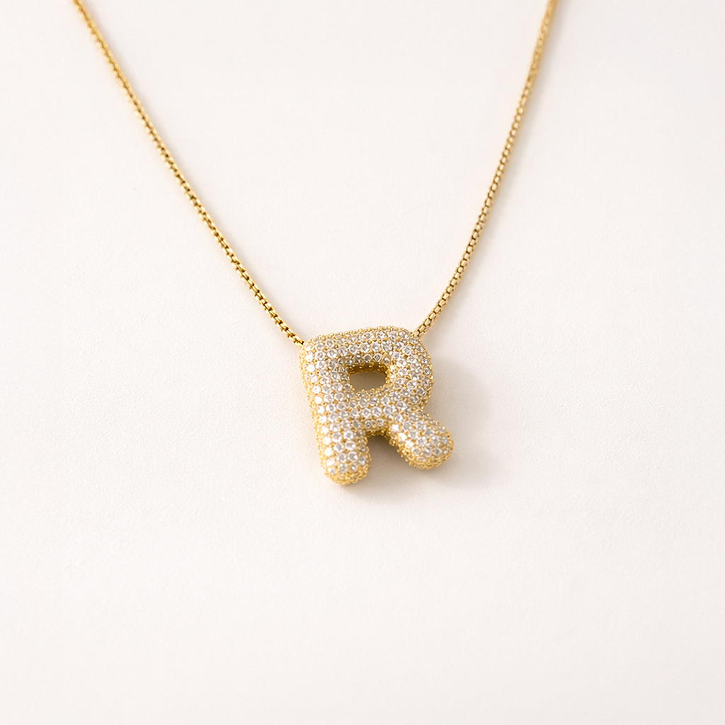 Diamond Paved Initial Necklace