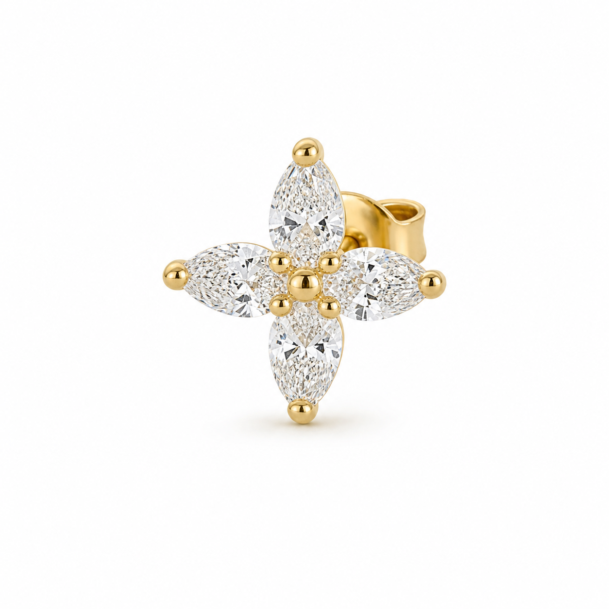 Fiora Diamond Flower Single Earring product gold by SURI