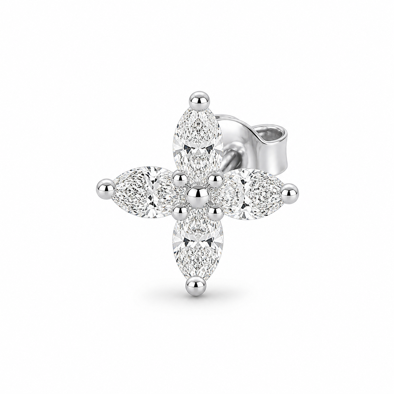 Fiora Diamond Flower Single Earring product silver by SURI