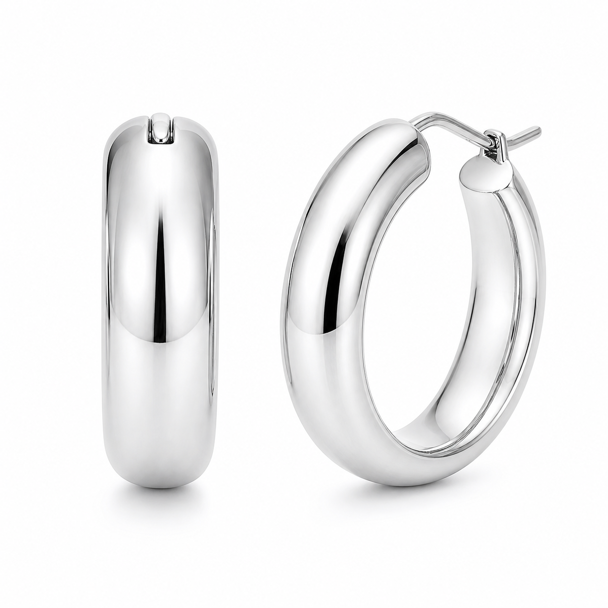 Celine Dome Hoop Earrings product silver by SURI