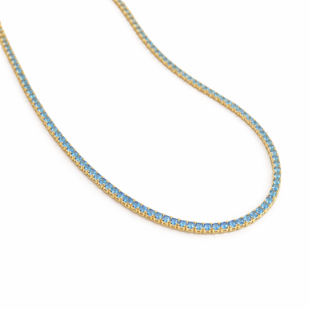 Serafina Aquamarine Tennis Necklace