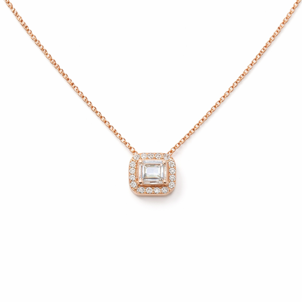 Mizu Pave Baguette Necklace scale detail by SURI
