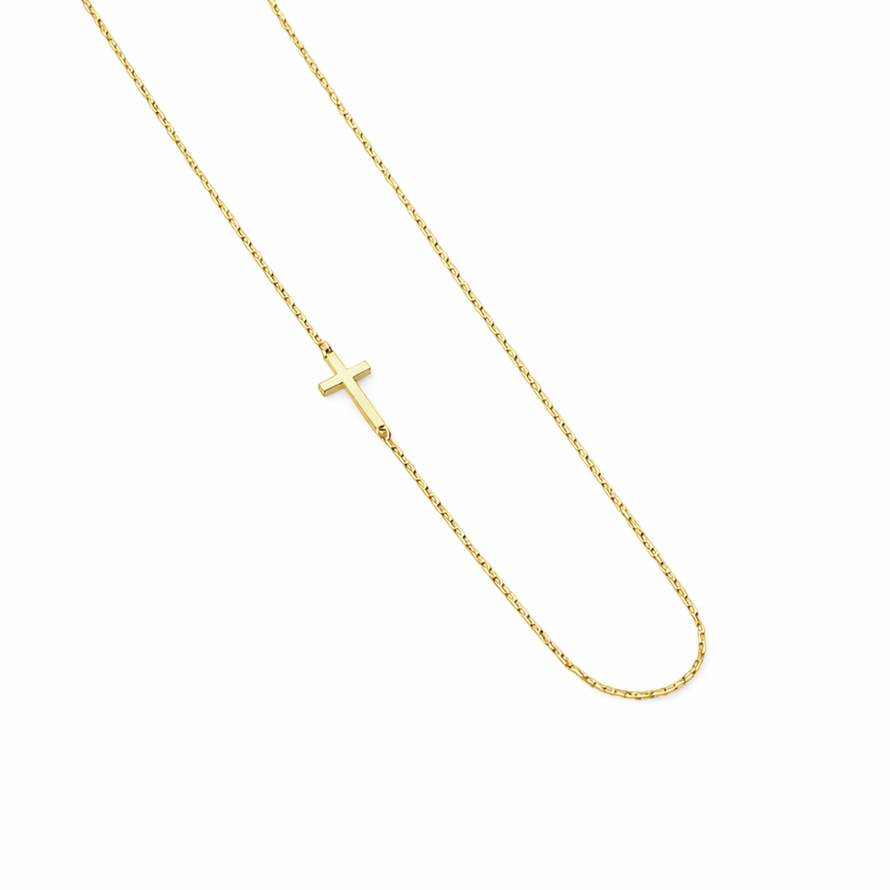 Estelle Sideways Cross Necklace