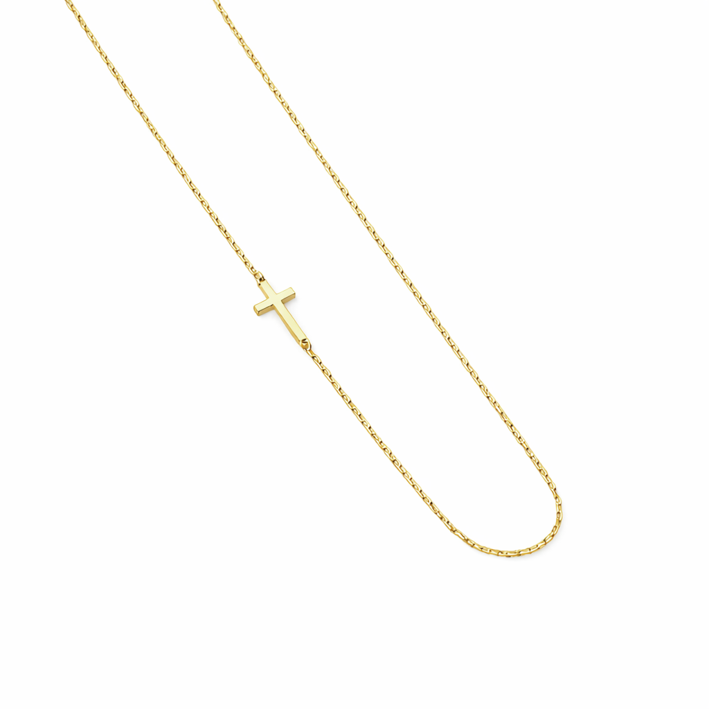 Estelle Sideways Cross Necklace