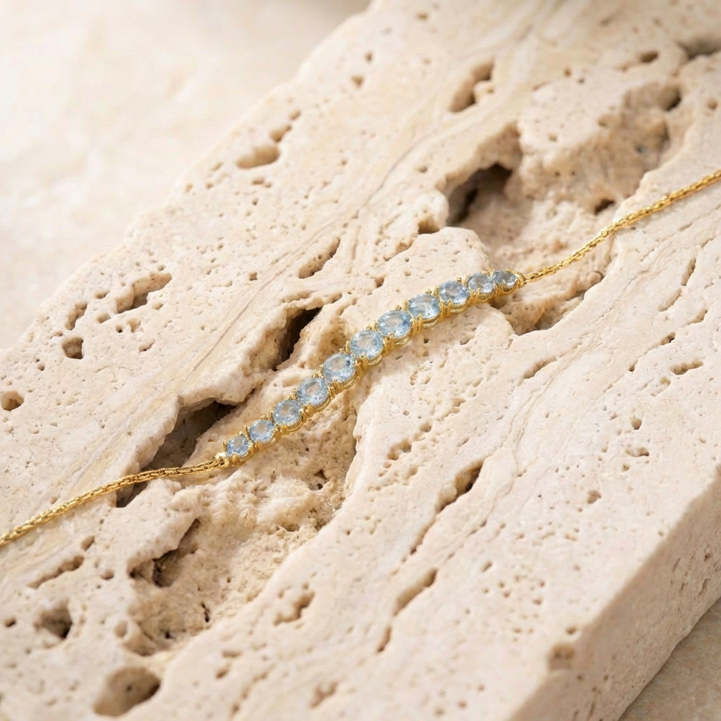 Siya Aquamarine Birthstone Bracelet